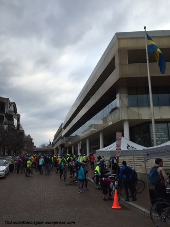 Registration in front of The House of Sweden, on the Riverwalk in Georgetown