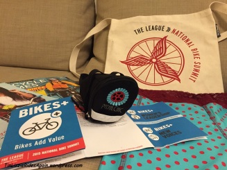 Women & Bicycles loot! A new seat bag from Pedal Chic (because I love their logo) and my Bikie Girl Bloomers!