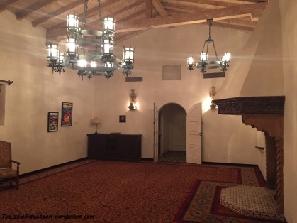 Greta Garbo's entertainment room - check out the medieval fireplace!
